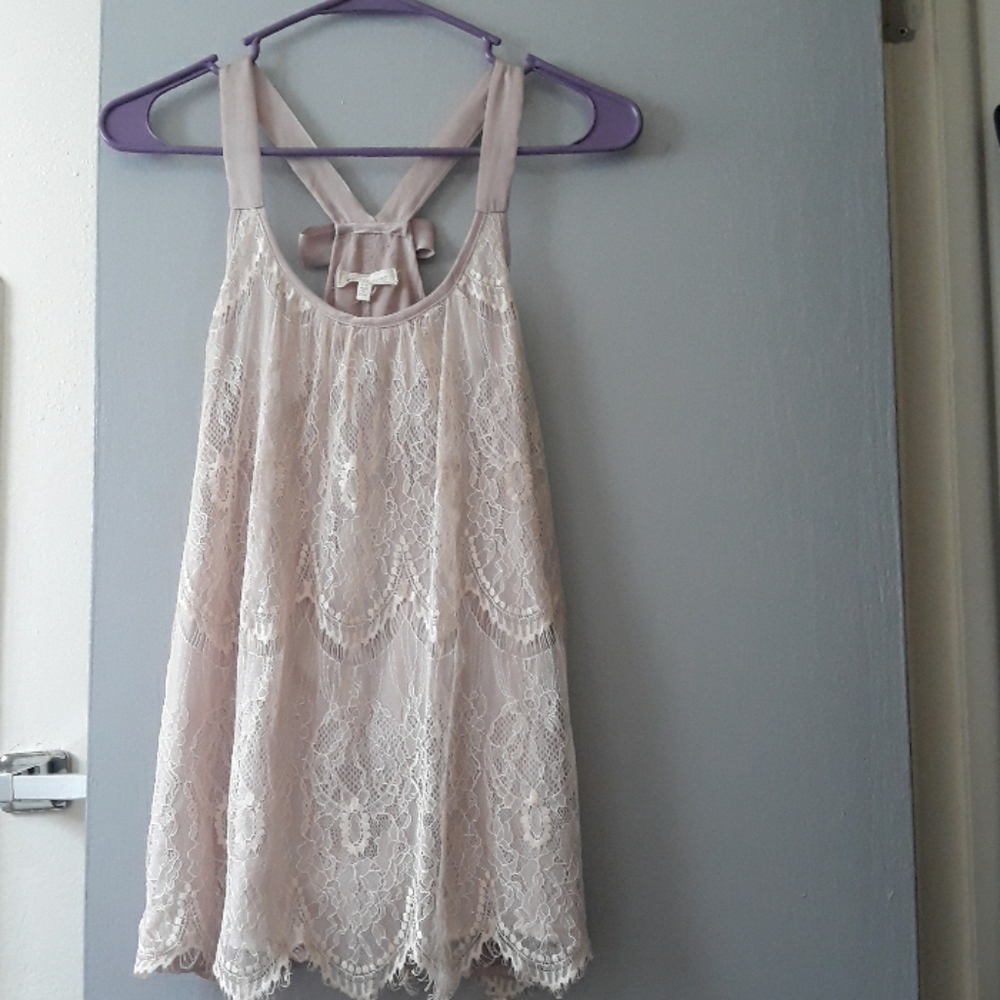 Sleeveless Camisole with lace topper